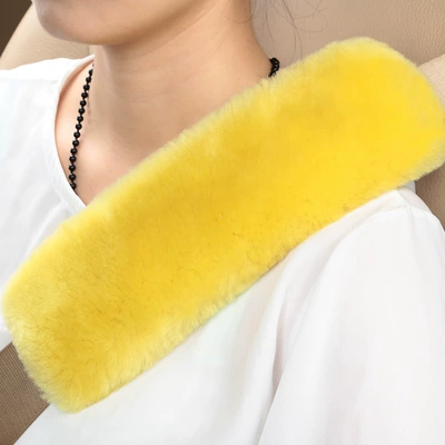 Seat belt shoulder pad Belt Shoulder Pad Universal Thickeneded - lemon-yellow-expanded-flat-dimensions-25cm-long-and-8cm-wide