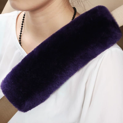 Seat Belt Shoulder Cover Pure: Seat belt shoulder pad - lilac-expanded-flat-dimensions-25cm-long-and-8cm-wide