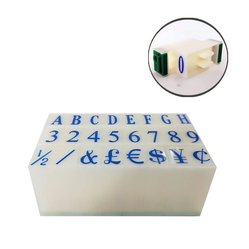 Letras inglesas y números símbolo combinación sello palabra móvil combinación sello Año Mes Día símbolo combinación sello al por mayor