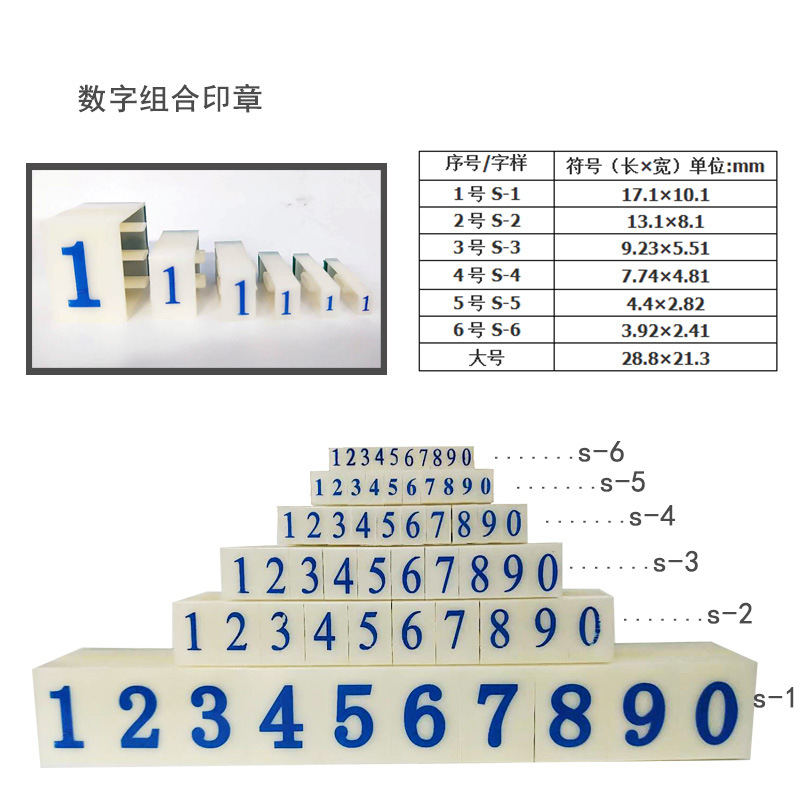 Letras inglesas y números símbolo combinación sello palabra móvil combinación sello Año Mes Día símbolo combinación sello al por mayor