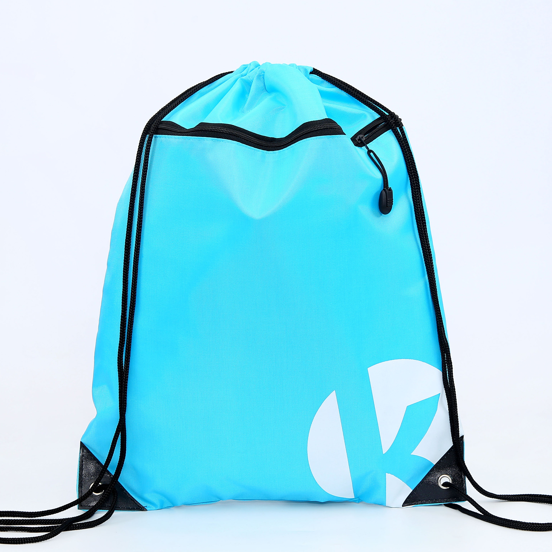 涤纶束口袋拉绳背包袋尼龙袋牛津布拉绳袋拉链束口袋印logo