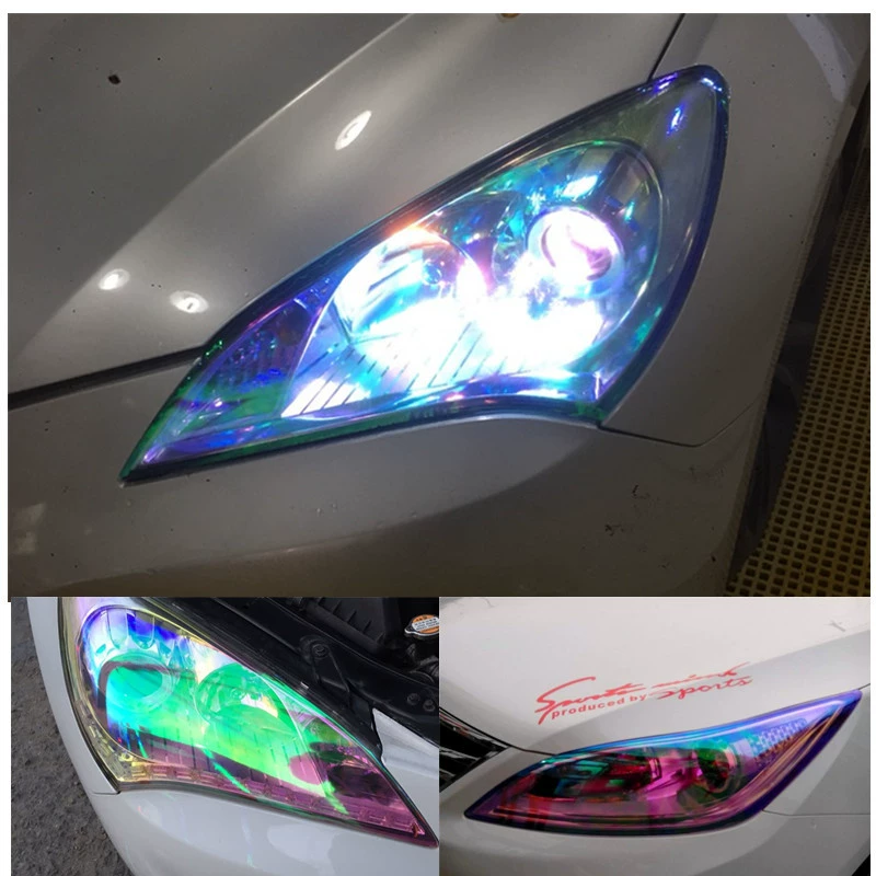 Автомобильные фары пленки фантомные хамелеоны автомобильные фонари измененные цвета задние фары противотуманные фары прозрачные фары цветовые пленки 12 цветов