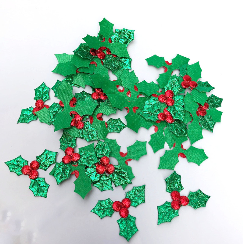 cross-border christmas green leaves christmas crafts gifts headdress floral decorations diy handmade accessories material
