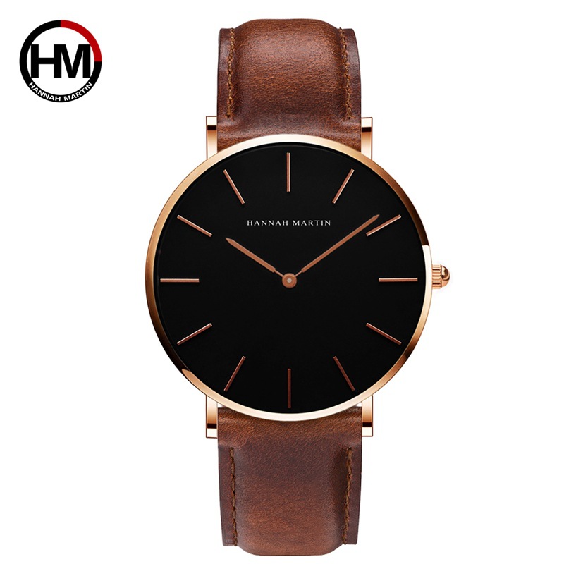 Japanese movement 40mm men's simple watch men's cross-border student simple casual quartz waterproof watch