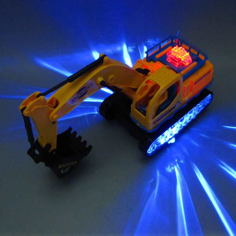 Eléctrico Universal Flash música excavadora ingeniería vehículo excavadora niños Venta caliente gancho máquina juguete coche puesto al por mayor