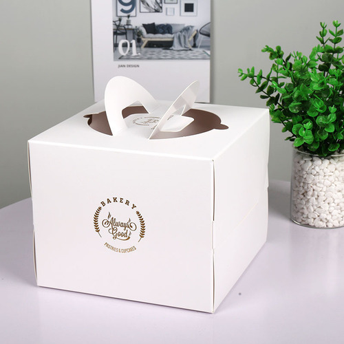 Portable cake box 4/6/8/10 inch hot stamping portable birthday cake baked food packaging box wholesale