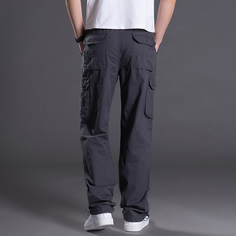 男士休闲裤直筒长裤 青年男装修身洗水棉劳保店 工地多袋裤
