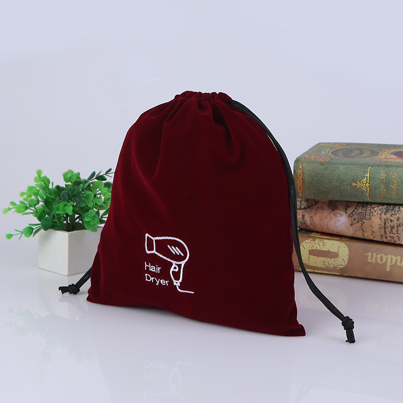 Bolsas de franela al por mayor suministros para hoteles, juegos para secador de pelo, bolsas de tela, bolsillos con cordón, bolsas de almacenamiento de joyería Wenwan, bolsillos con cordón