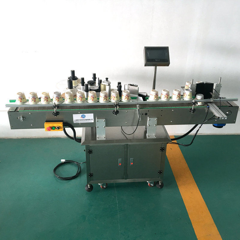 圆锥形杯侧面贴标机 方瓶圆瓶双侧面贴标机 玻璃塑胶瓶贴标签机器