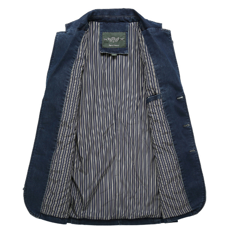 Cross-border Foreign Trade New Denim Suit Men's Casual Loose Large Size Youth Denim Suit Jacket