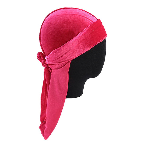 Amazon high -quality velvet long -tail pirate hat long ribbon head…