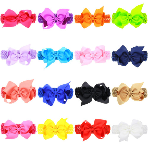 Children's Headband with Butterfly Bow, Medium Width, Cross-border from Europe and America, 16 Colors Available, AliExpress Product