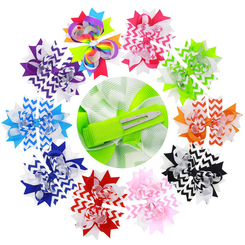 Foreign Trade Children Girls Bow Hair Clips Kids Hair Accessory Tail Edge Clips Bow Wave Hair Clips