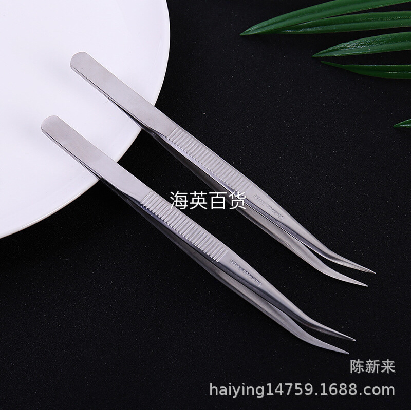 镊子C612418TWE-7弯镊子五金镊子百货小工具弯头镊子工具配件