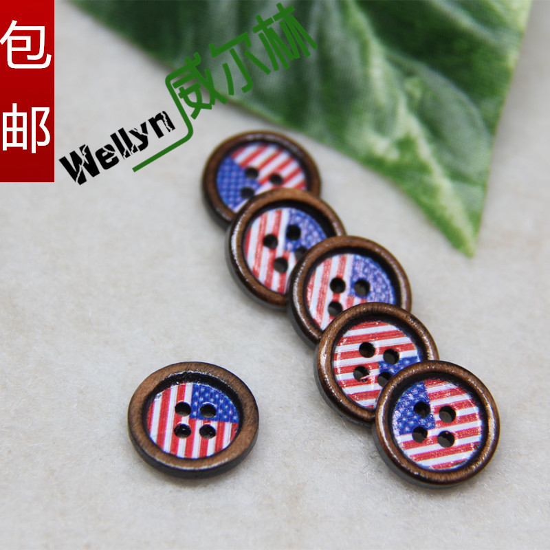四眼纽扣 木质扣圆形包边纽扣  服装辅料