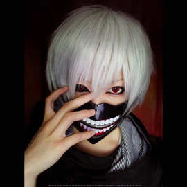 动漫cos假发男东京食尸鬼假毛金木研银白色短发cosplay万用假发套