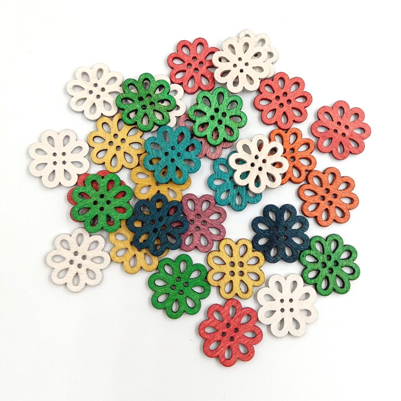 20mm color retro crisantemo hebilla kindergarten creativo hecho a mano DIY 100 unidades un paquete