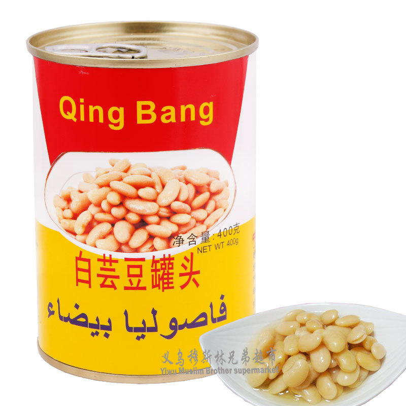 晴邦即食白芸豆罐头400g腌豆子种植泡白豆罐头主食佐料厂家批发