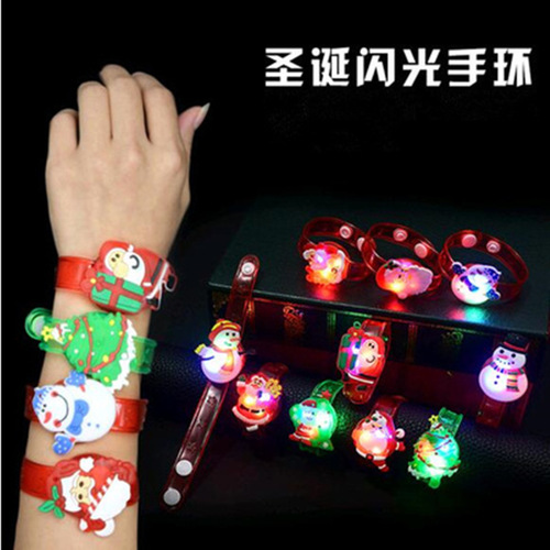 Christmas rubber bracelet with LED light for children flash watch luminous bracelet bracelet light stick birthday gift