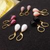 Fashionable cute earrings from pearl, ear clips, suitable for import, simple and elegant design, wholesale