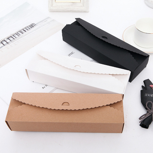 Manufacturer baked food packaging box folding biscuit gift box lace white card kraft paper box chocolate box wholesale