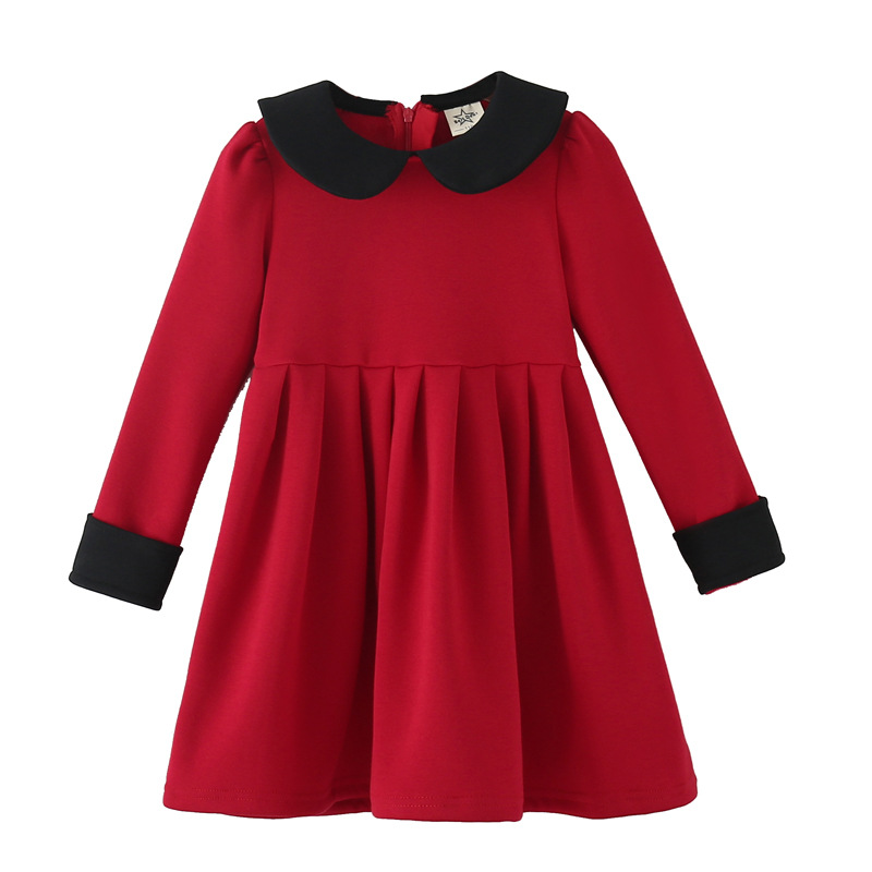 Vestido de las Niñas Ropa de otoño e invierno 2023 nuevo bebé estilo occidental vestido de los niños vestido de princesa medio y grande de los niños de lana forrada vestido de los niños