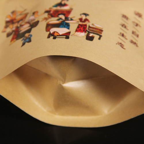 Souvenir packaging bags, fungus, mushrooms, self-sealing sweet potatoes, dried brown sugar, dried fruits and nuts, kraft paper 100 pieces