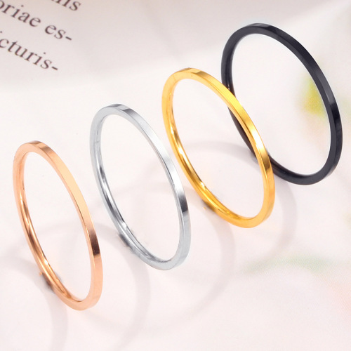European and American cross-border couples ultra-fine glossy titanium steel women's ring simple food tail ring stainless steel jewelry