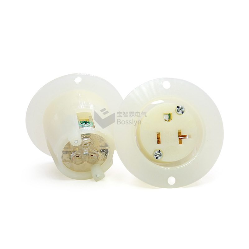 美国组装电源接线插座 工业器材连接器 尼龙材质耐高温安全系数高