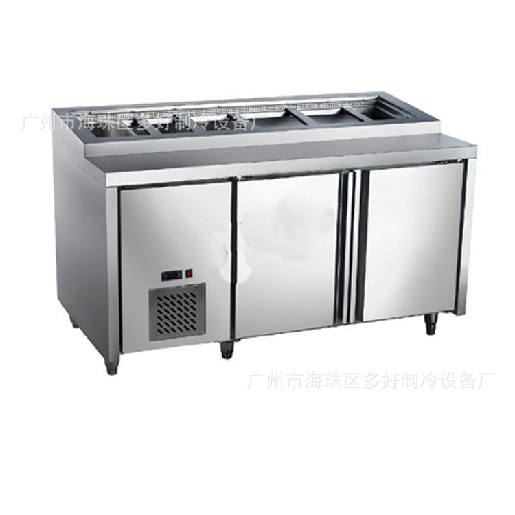 进口配置不锈钢披萨柜 披萨工作台 沙拉台