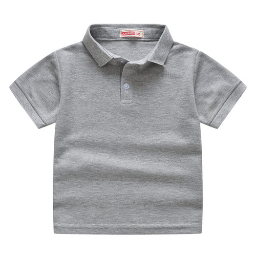 Summer solid color short-sleeved t-shirt tops for boys and girls, children's fashionable lapel short-sleeved kindergarten and primary school uniforms wholesale