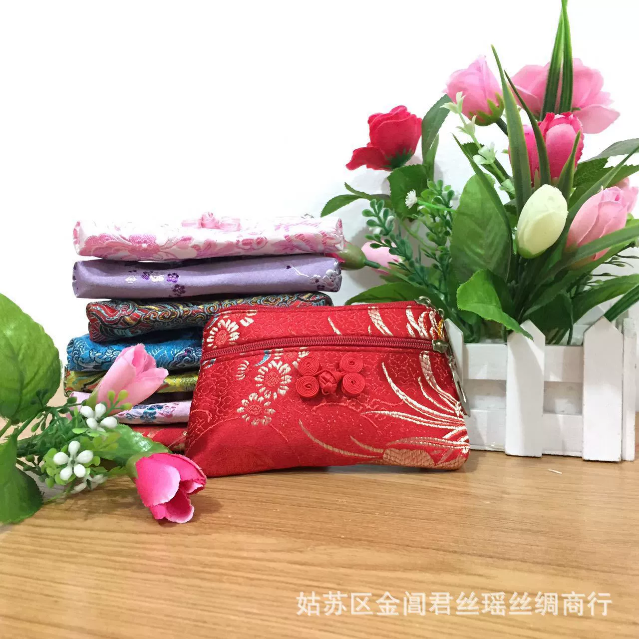 Творческий Портмоне Двойная Молния Портмоне Старинные Мода Шелковые Портмоне Подарок Шелковая Сумка Сучжоу Шелковая Сумка