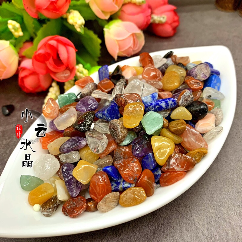 Natural Crystal Gravel Colorful Color Crystal Gravel Crystal Buddha Seven Treasure Manza Ornaments Factory Outlet