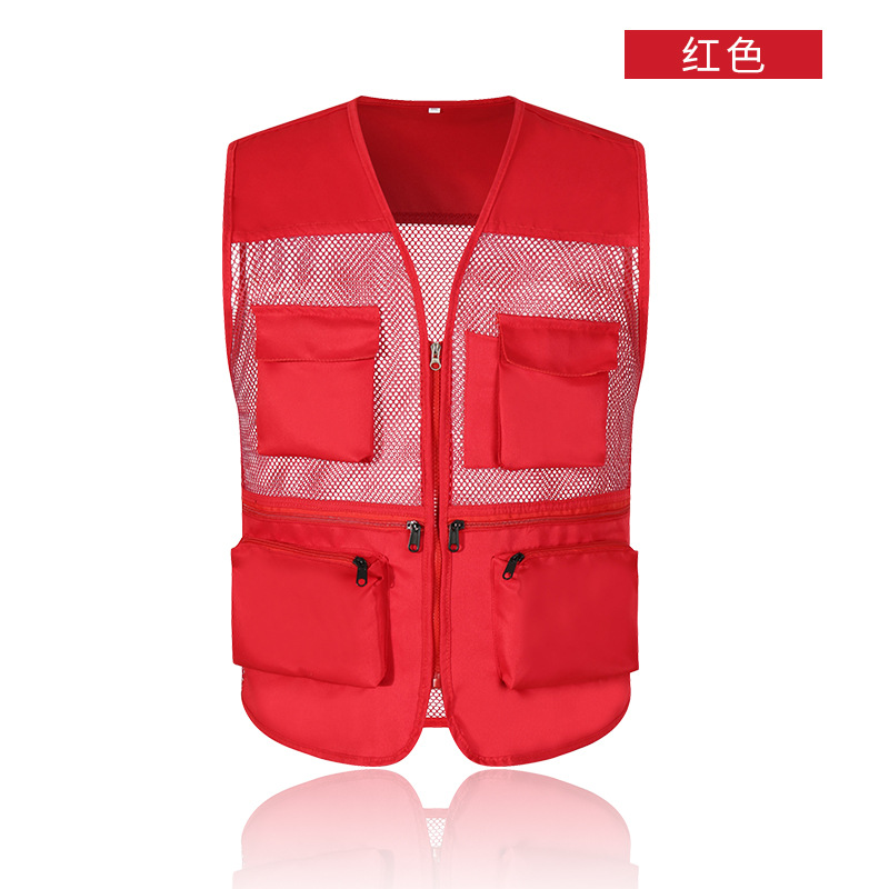 通気メッシュ網糸多ポケットベストカスタム男性撮影釣り多ポケット馬甲カスタムロゴ