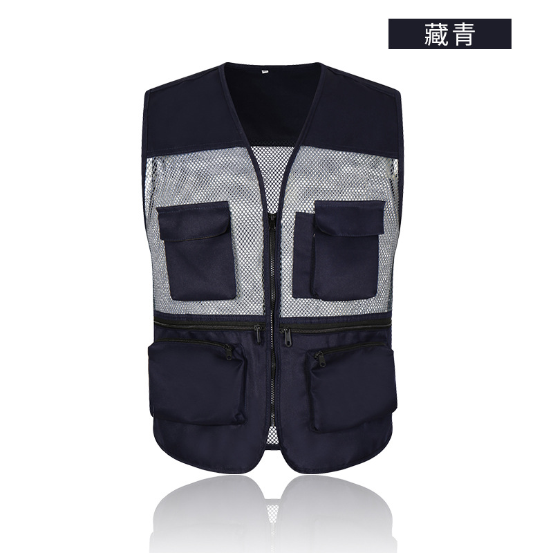 通気メッシュ網糸多ポケットベストカスタム男性撮影釣り多ポケット馬甲カスタムロゴ