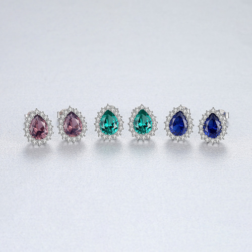 PAG&MAG European and American personalized earrings S925 silver earrings for women drop gemstone earrings fashionable and elegant jewelry