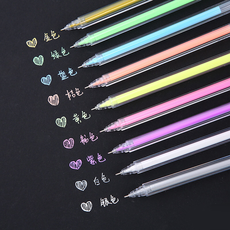 Highlight gel pen Journal pen highlight pen art painting brush color pen creative design paint diary graffiti pen