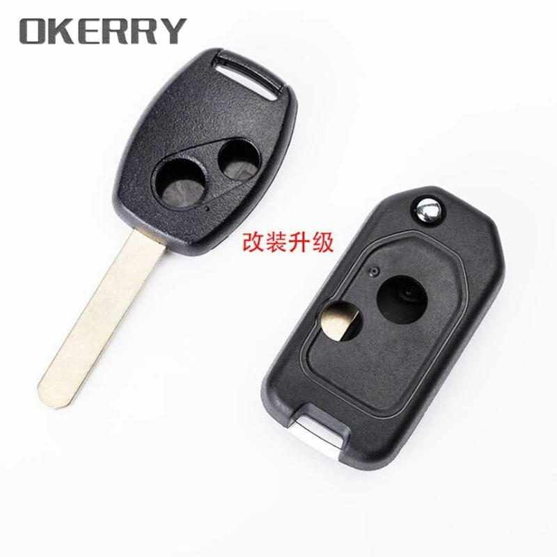 Корпус дистанционного ключа автомобиля подходит для модификации прямого дистанционного ключа Honda, Складной Корпус ключа с логотипом