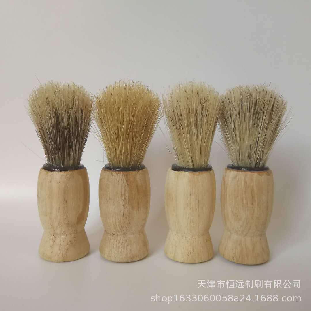 厂家供应剃须刷轻巧方便的胡须刷    木质手柄 猪鬃毛尼龙丝刷