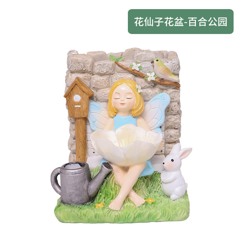 Chậu cây mọng nước nàng tiên hoa phong cách Mỹ, tiểu cảnh công viên, chậu mini để bàn (RG-267)