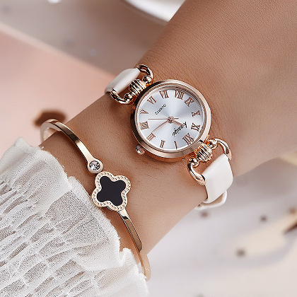 New Fashion Women's Watch Women's Belt Lady's Student Versatile Fashion Watch Electronic Quartz Watch Factory Direct Sales