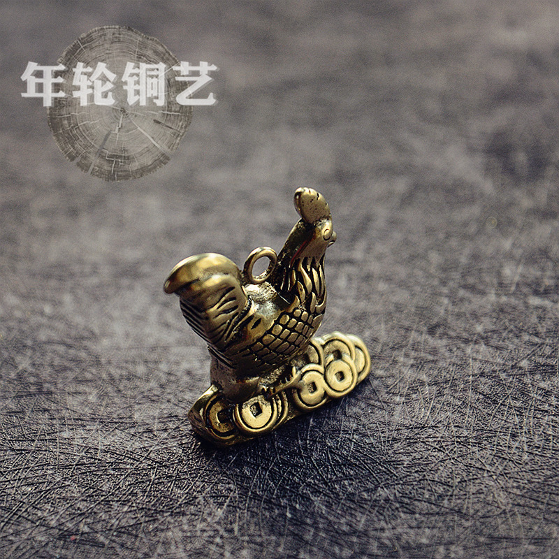 Brass Zodiac Chicken Keychain Pendant for One Shock Money Chicken Key Chain Pendant Hanging Stall Hot Sale Brass Zodiac Chicken Keychain Pendant for One Shock Money Chicken Key Chain Pendant Hanging Stall Hot Sale
