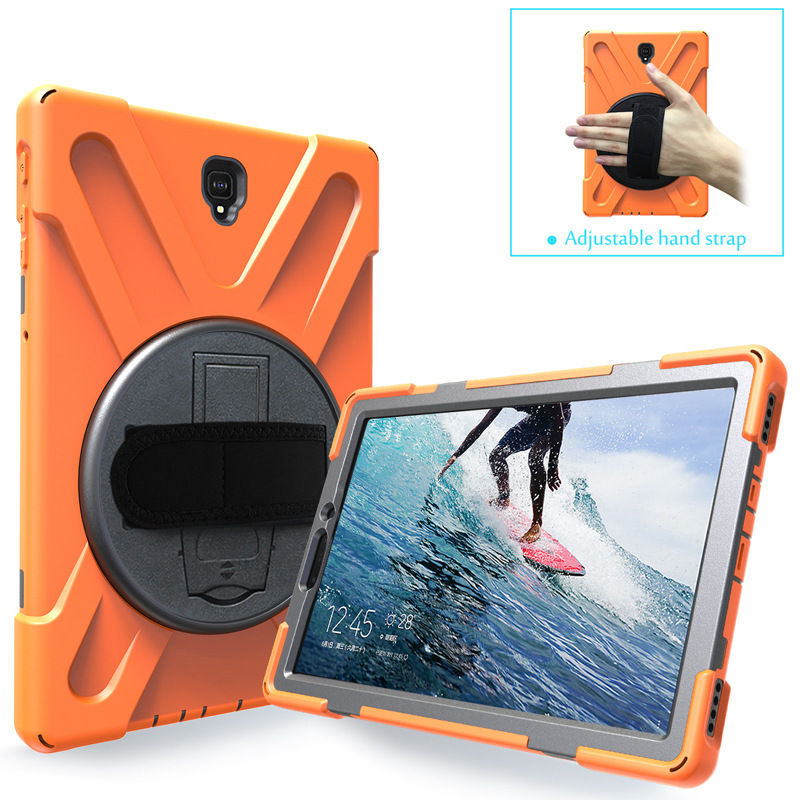 Suitable for Samsung Tab S4 T830 Pirate King rotating bracket silicone drop-resistant tablet cover T835 strap back case