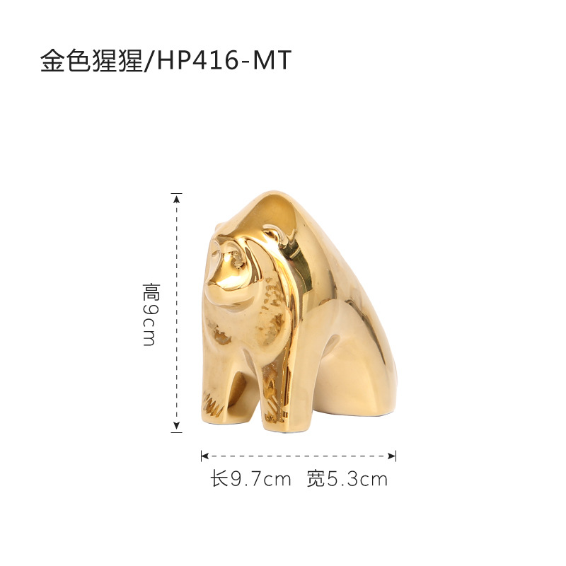 Nórdico creativo oro cerámica pequeño animal hogar dormitorio vino gabinete decoración Decoración habitación decoración pequeña decoración al por mayor