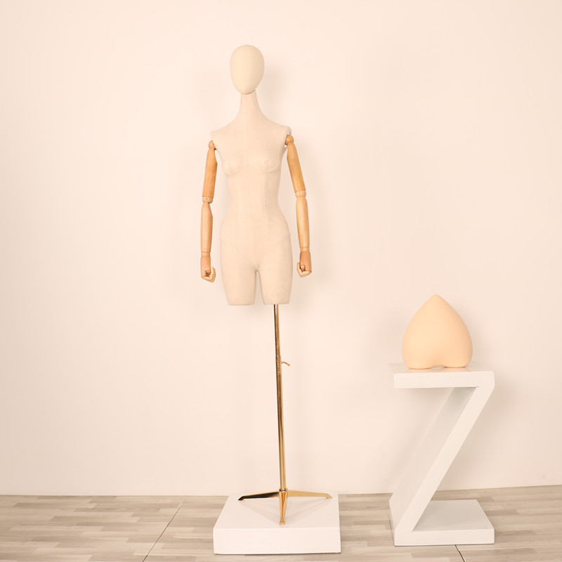 Maniquí femenino de gamuza para exhibición de ropa en escaparates, modelo de maniquí para tienda de ropa.