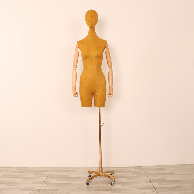 Maniquí femenino de gamuza para exhibición de ropa en escaparates, modelo de maniquí para tienda de ropa.