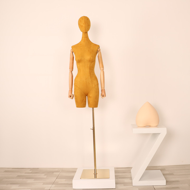 Maniquí femenino de gamuza para exhibición de ropa en escaparates, modelo de maniquí para tienda de ropa.