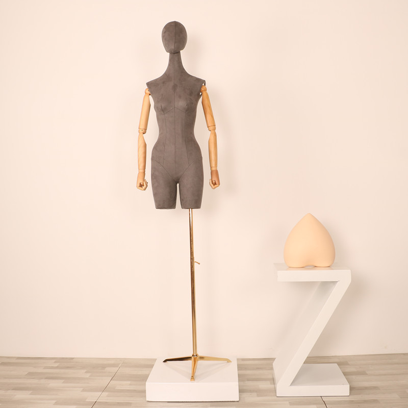 Maniquí femenino de gamuza para exhibición de ropa en escaparates, modelo de maniquí para tienda de ropa.