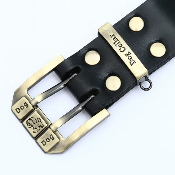 Cowhide Dog Collar Leather Dog Collar Neckband for Large, Medium and Small Dogs