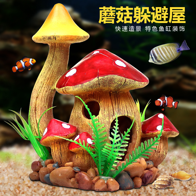 Decoración de Acuario Transfronteriza, Rocalla, Casa de Hongos, Paisajismo de Acuario, Decoración para Reptiles, Cueva para Insectos, Escondite para Tortugas